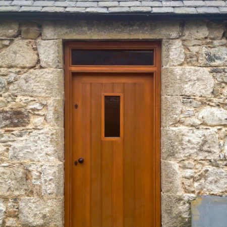 solid timber front door in granite house aberdeenshire